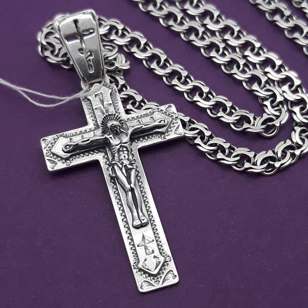 

Серебряный Комплект! Цепочка + Крестик Серебро 925 пробы цепь крест кулон