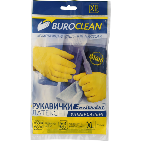 

Рукавички хозяйственные размер XL Buroclean 10200303, Желтый