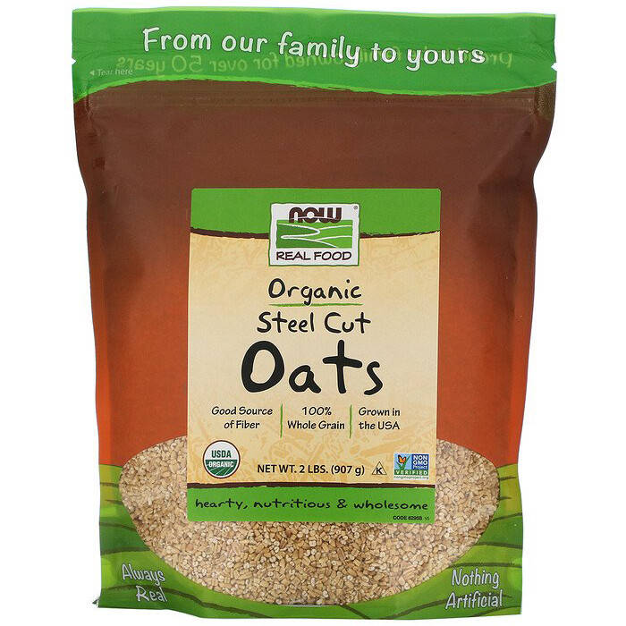 

Органический резаный овес NOW Foods, Real Food "Steel Cut Oats" (907 г)