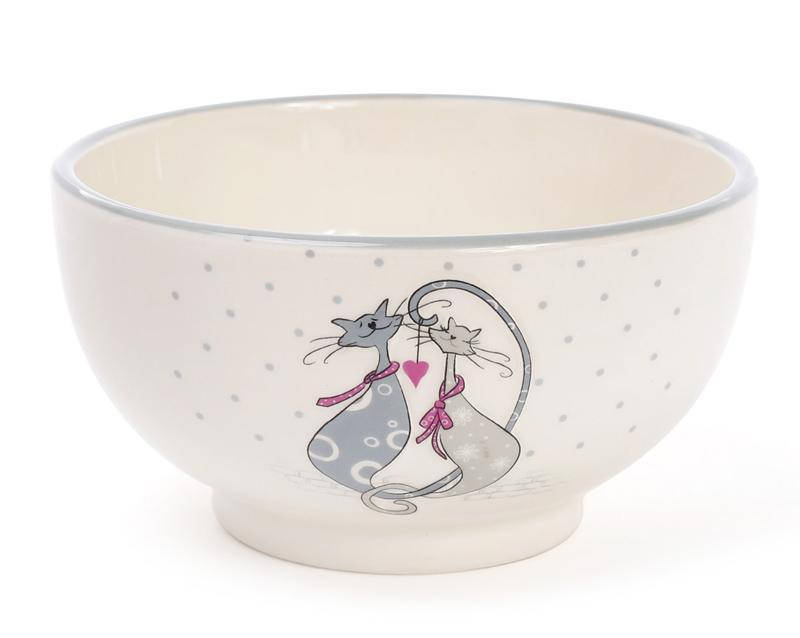 

Пиала керамическая Влюбленные коты 650мл Миска кухонная пищевая для кухни Бона Ди BD-DM045-L .