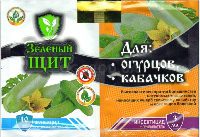 

Інсектофунгіцид "Зелений щит" для огірків та кабачків 3 мл.+ 10 г.