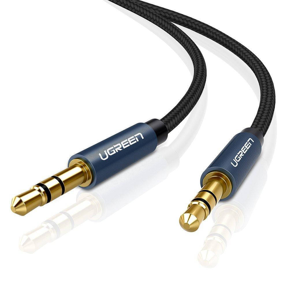 

Кабель аудио Ugreen 3.5 mm AUX с нейлоновой оплеткой 3M Blue (AV112), Синий