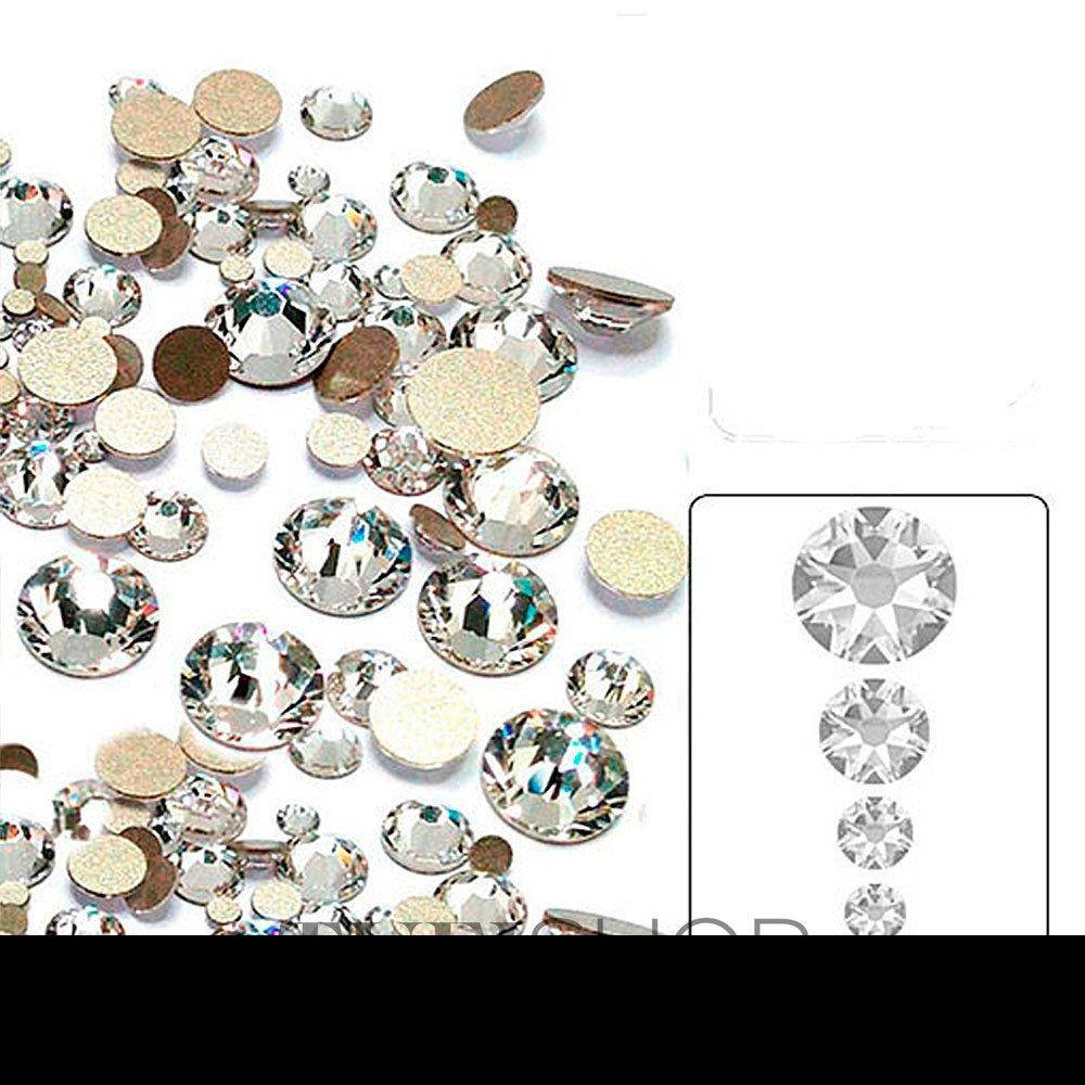 

Стразы Komilfo (1400 шт. в упаковке), Crystal, разные размеры