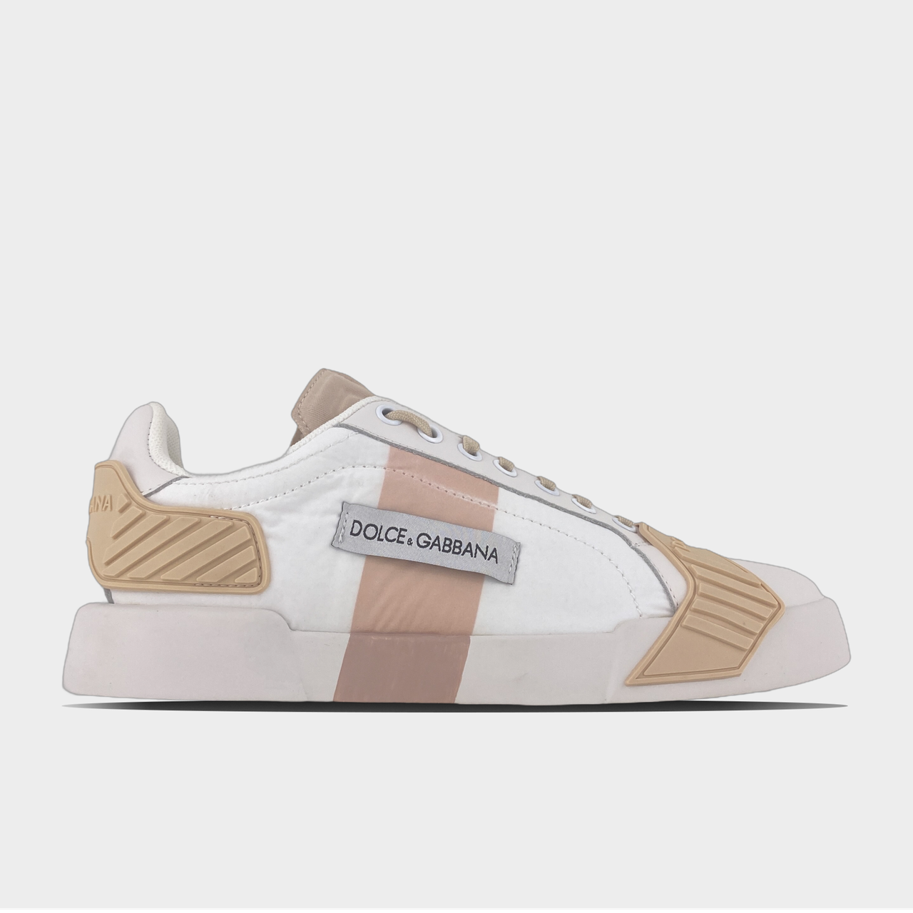 

Кроссовки женские кожаные Dolce&Gabbana Sneakers White Beige бежевые, Белый