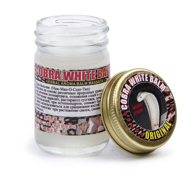 

Белый тайский бальзам на основе жира и яда королевской кобры Cobra White Balm