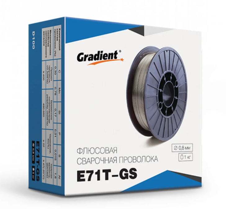 

Проволока флюсовая для сварки без газа E71t-GS d0,8 5кг