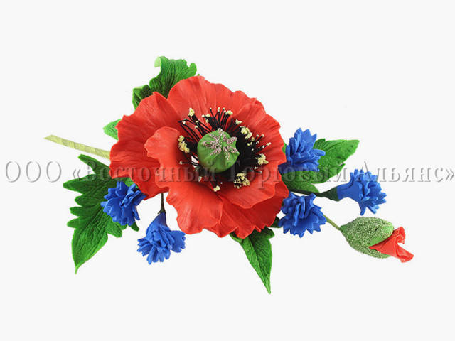 

Букет из мастики - Мак №2 L-250