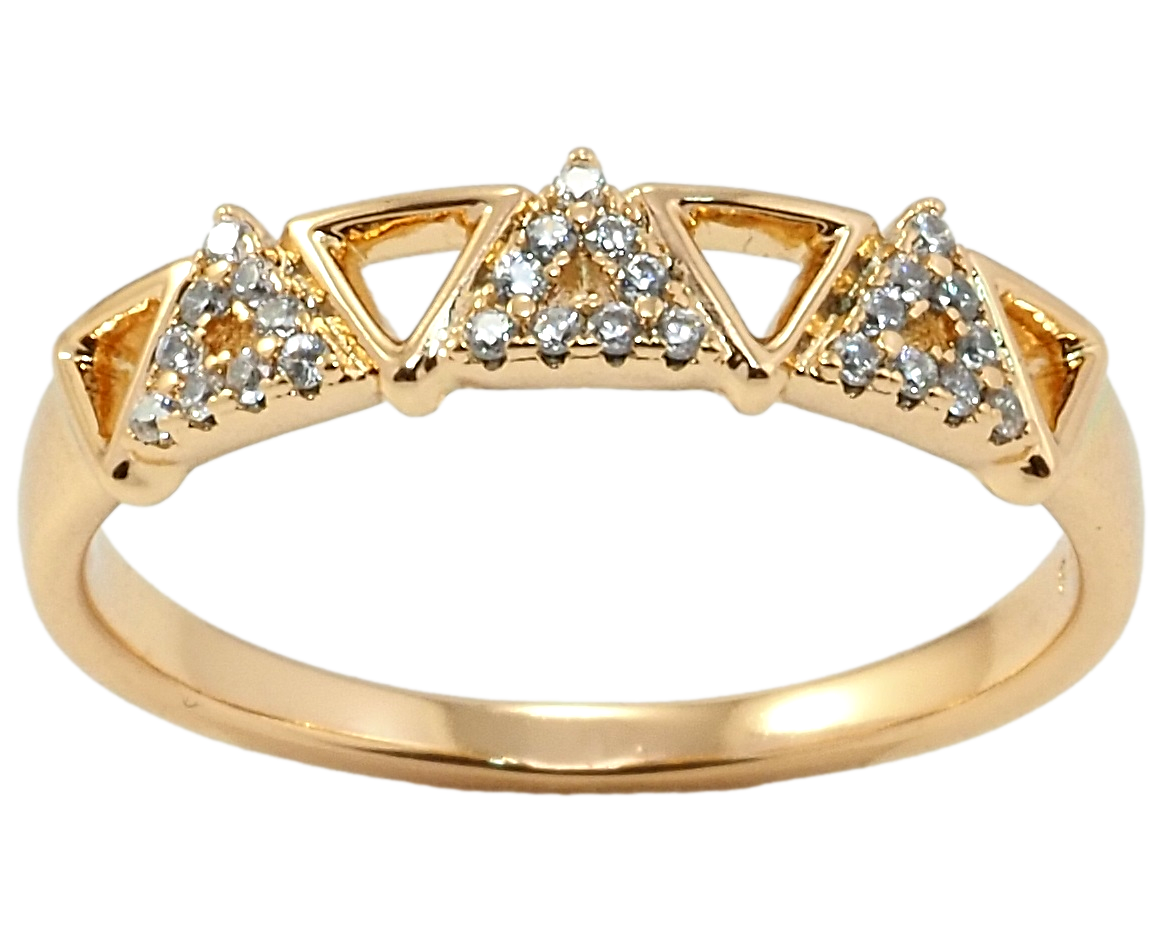 

Кольцо Xuping Позолота 18K "Треугольники с цирконием" р.16.5,17,17.5,18,18.5,19,19.5,20