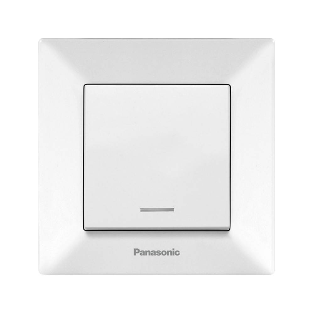 

Выключатель одноклавишный Panasonic Arkedia Slim с подсветкой белый