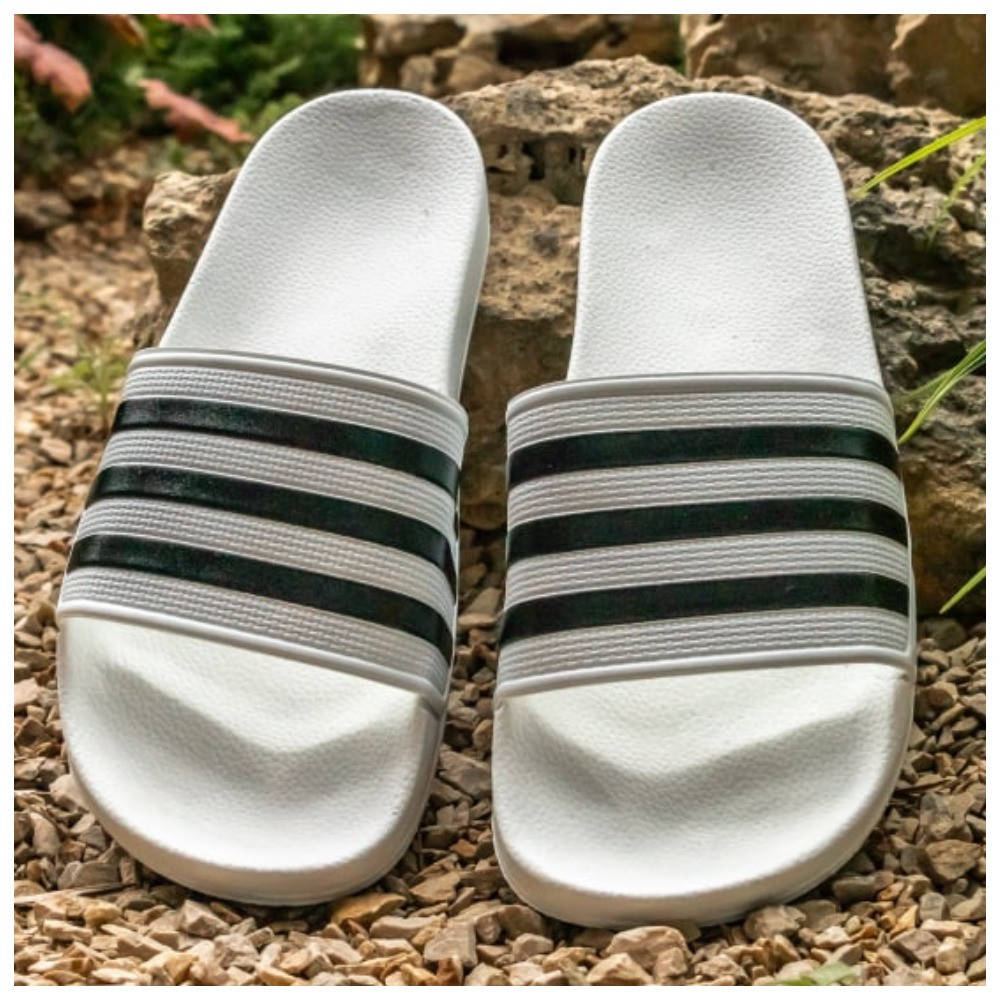 

Мужские шлепанцы Adidas, черно-белые шлепки адидас сланцы слипоны тапки, Белый