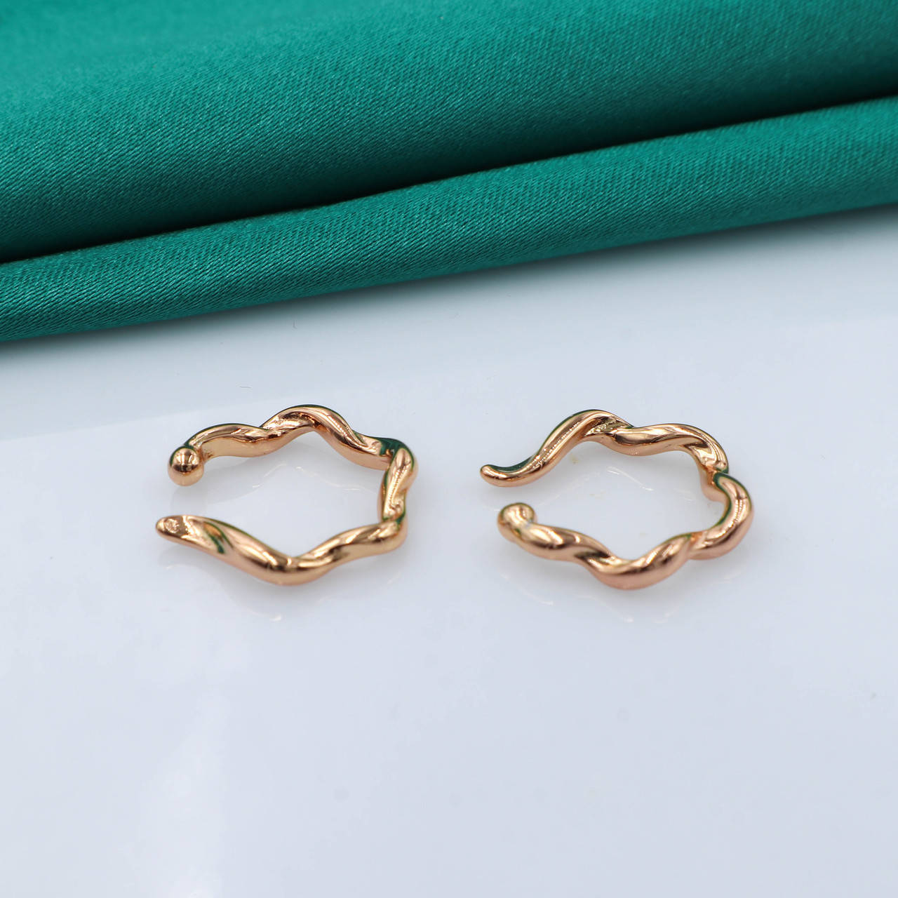 

Серьги Каффы, "Цветок", без камней, медзолото Xuping, 18К