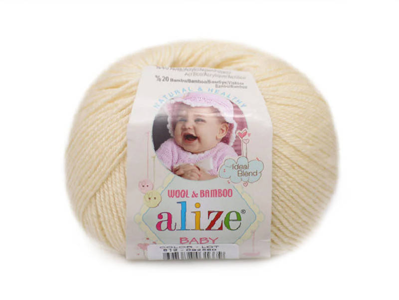 

Alize Baby Wool, Кремовый №01, Молочный
