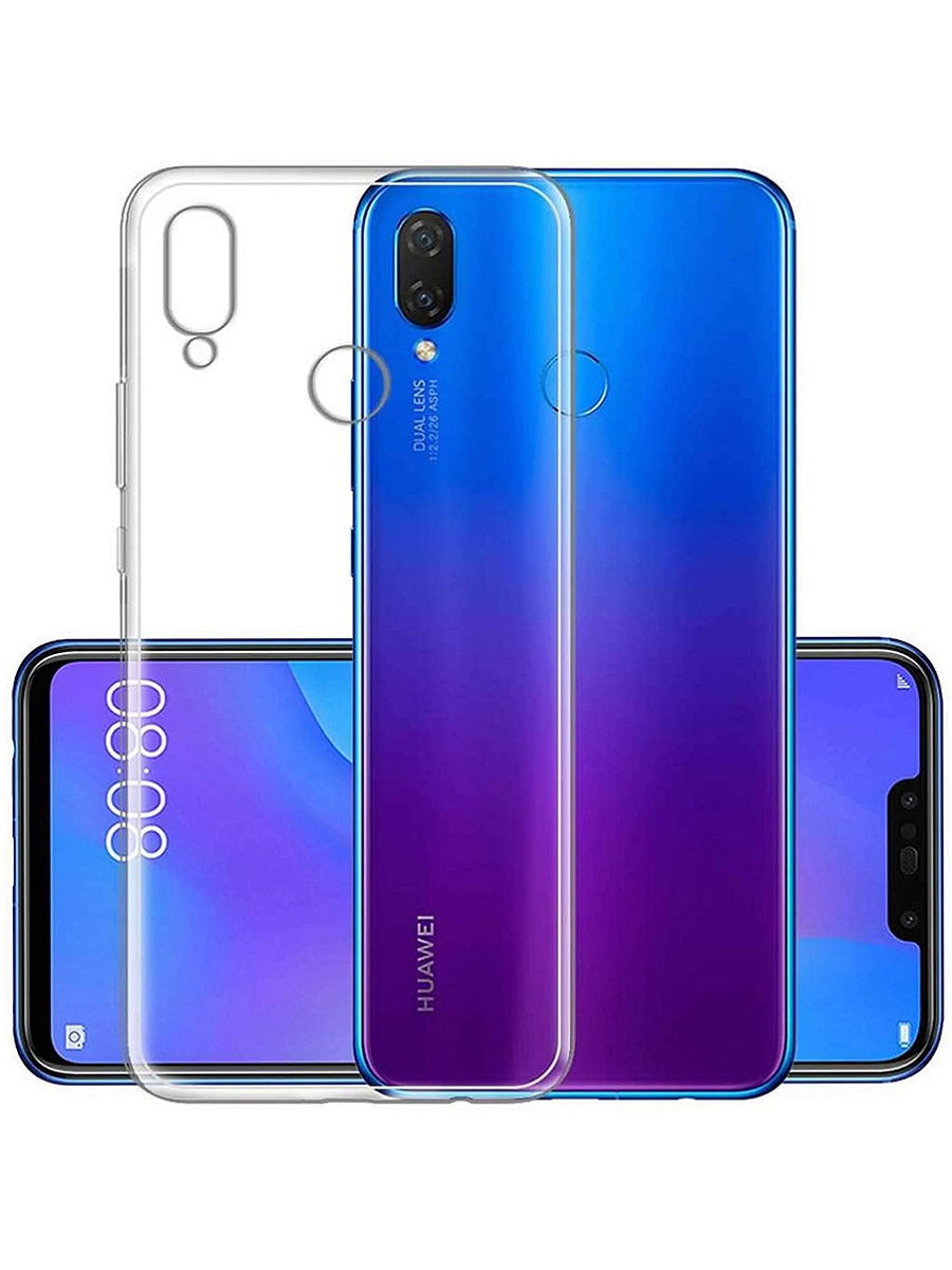 

Силиконовый прозрачный чехол для Huawei P Smart Plus 2018 / накладка на п смарт плюс / бампер силиконовый