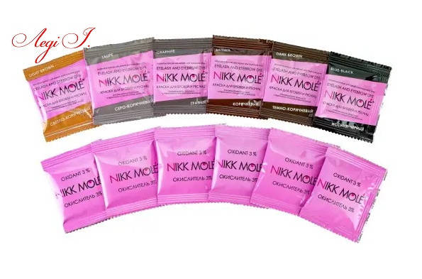 

Краска Nikk Mole для бровей и ресниц и окислитель. комплект 6 саше