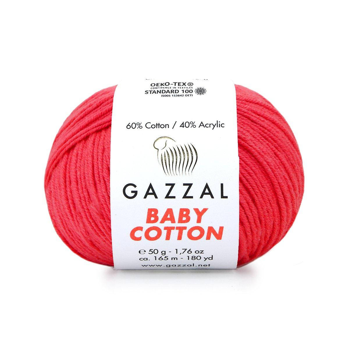 

Gazzal Baby Cotton № 3458 коралловый неон