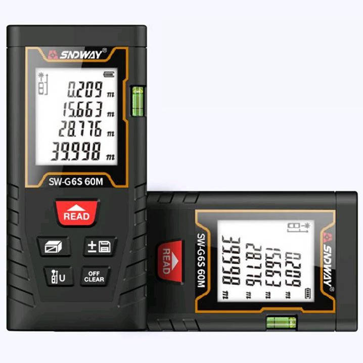 

Лазерный дальномер SNDWAY SW-G6S Лазерная рулетка до 60 метров + БАТАРЕЙКИ