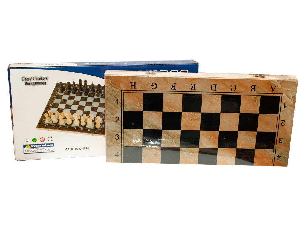 

Шахматы 3 в 1 дерево (48 Х 48 СМ) высота фигур король 8 см пешка 3.5 см