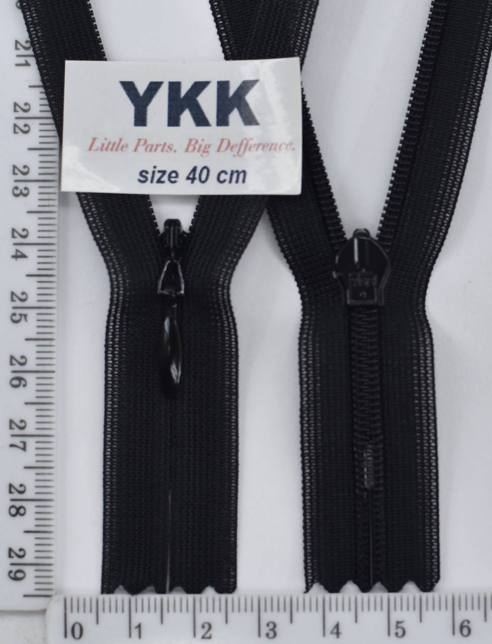 

Молния спираль №2 YKK Япония потайная нейлон 40см черн уп=5шт
