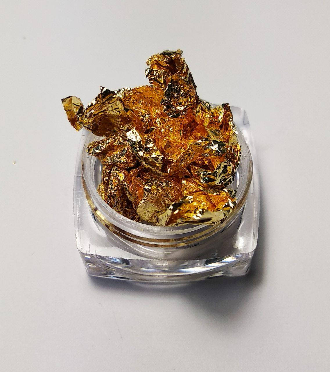 

Жатая фольга для ногтей в баночке золото, Золотистый