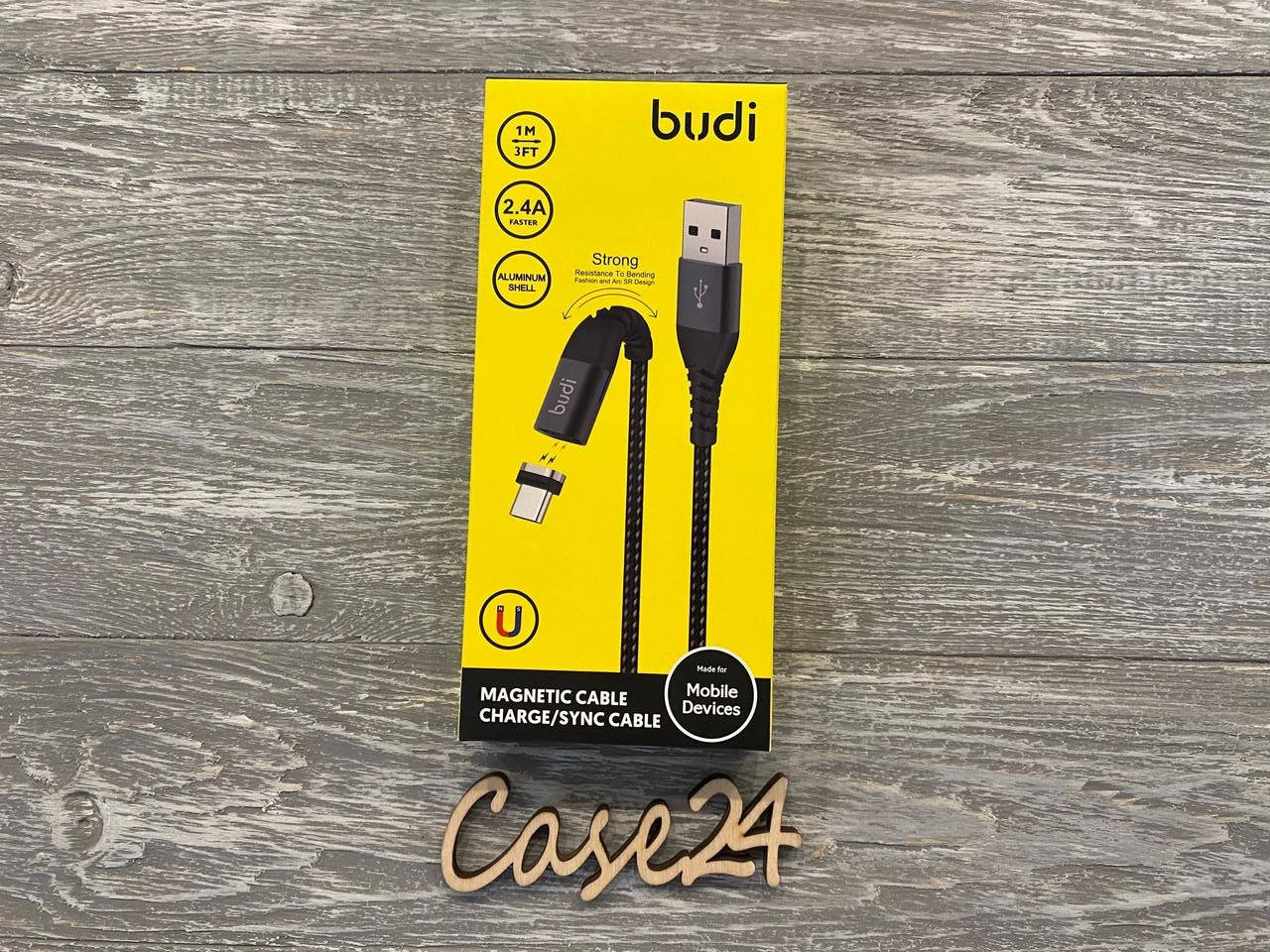 

Магнитный кабель Budi на Type-C (2.4 A) 1m (M8J177T), Черный