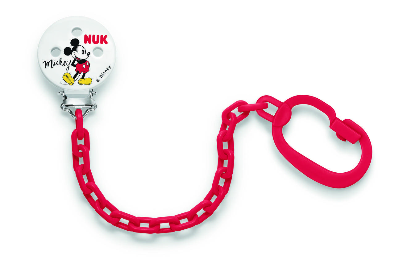 

Клипсы с цепочкой для пустышки DISNEY MICKEY NUK девочка, Красный