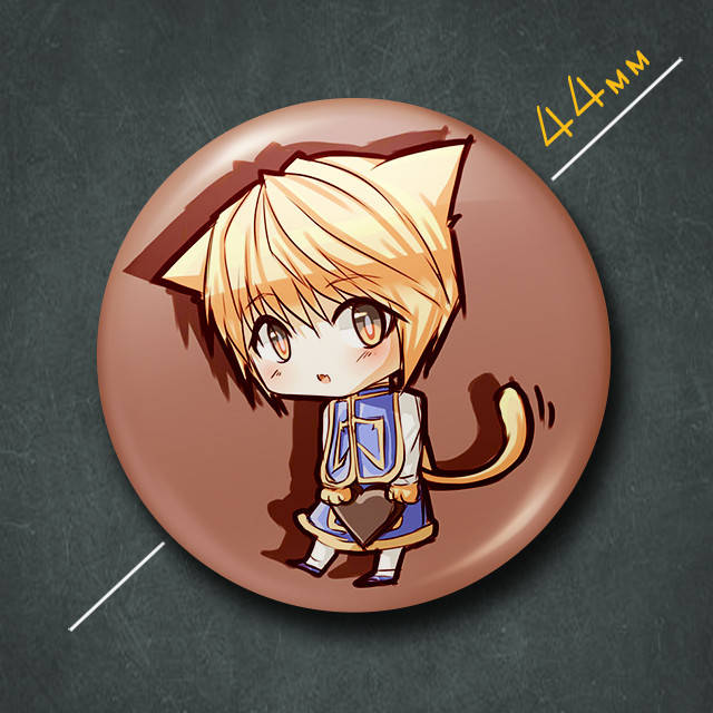 

"Курапика неко (Хантер х Хантер / Hunter × Hunter)" значок круглый на булавке Ø44 мм