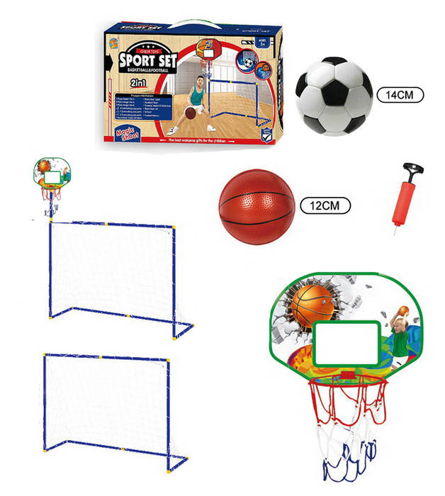 

Игровой набор детские футбольные ворота с баскетбольным кольцом 2 в 1 Sport Set