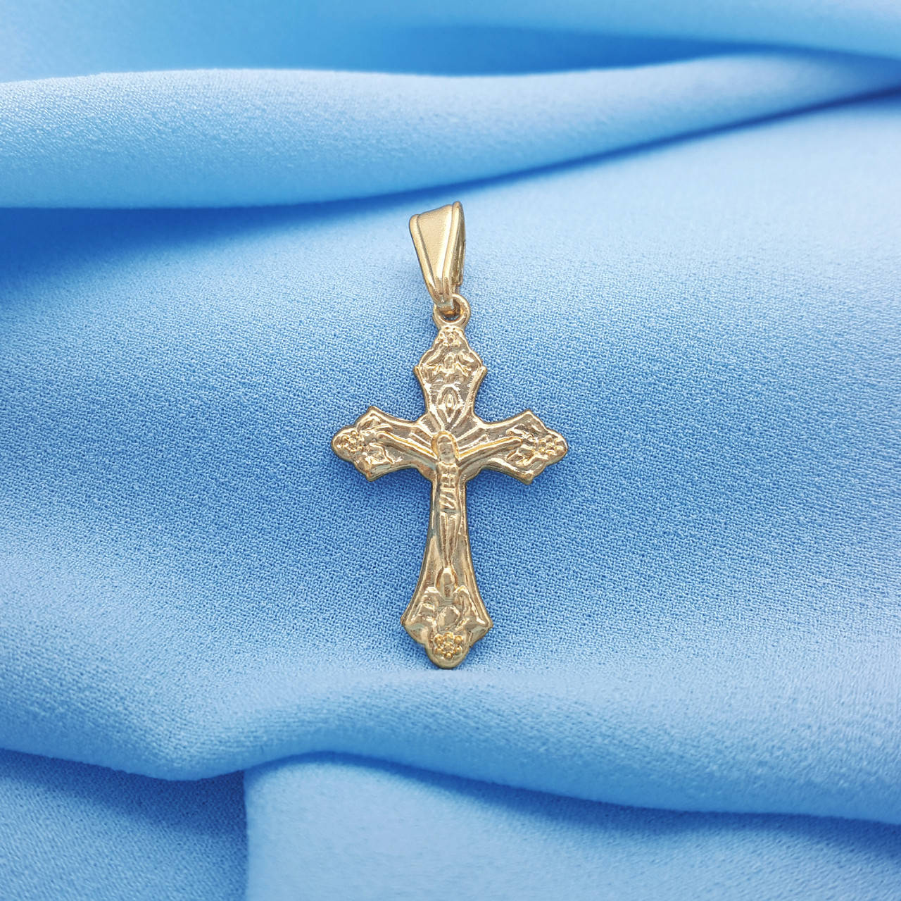 

Крестик православный с распятием, цвет золото