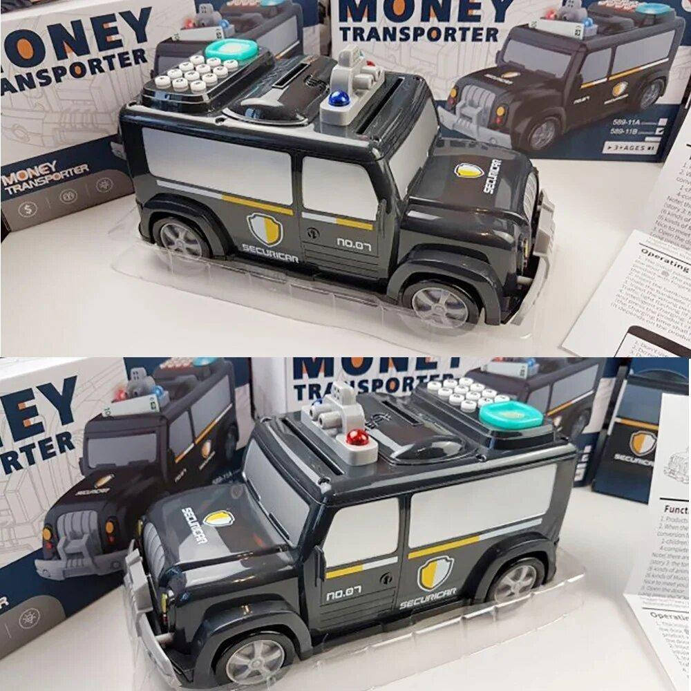 

Детский сейф копилка Машина копилка Money Transporter 589-11B BN для детей, Черный