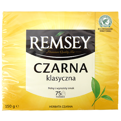 

Чай Рамсей пакетиках чорний класичний Ramsey czarna klasyczna 75пак 150g 12шт/ящ (Код : 00-00012271)
