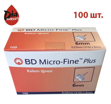 

Иглы для шприц-ручки "BD Micro-Fine Plus" 6мм - 100шт (Ирландия)