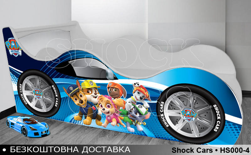 

Кровать машина Щенячий Патруль Shock Cars, детская кровать машинка, кровать автомобиль
