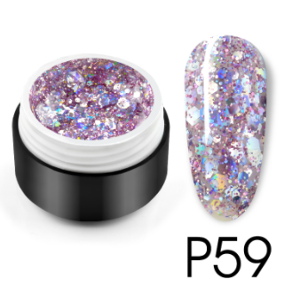 

Глиттерный гель с брокатом 5 мл, P59