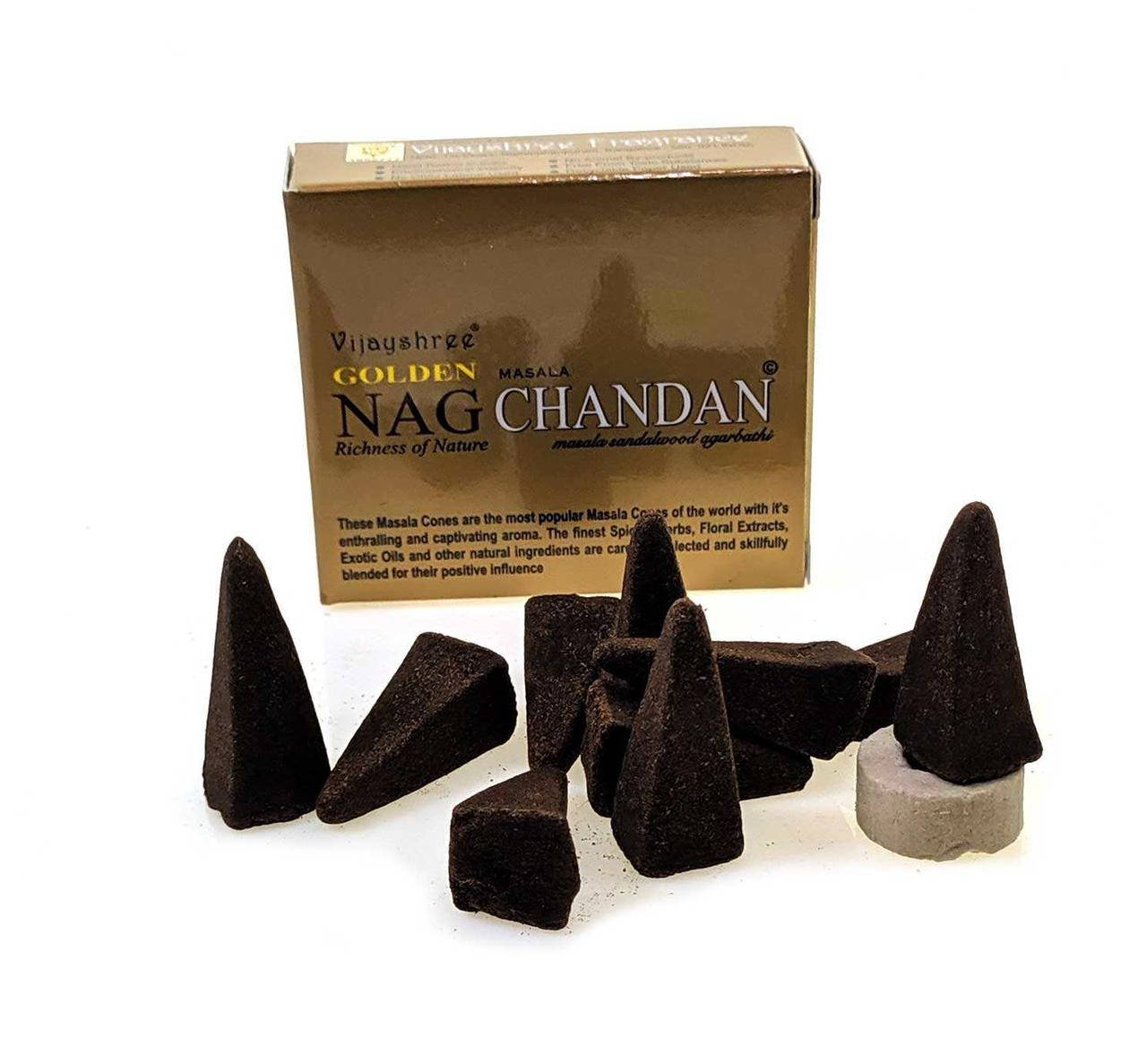 

Ароматические благовония конусы Golden nag Chandan VijayShree