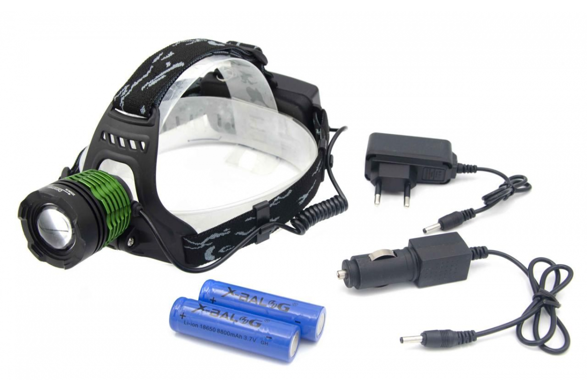 

Налобный фонарь Bailong Police BL-2188-T6 USB zoom microUSB +2х18650 (4 режима) фонарик налобник, Черный
