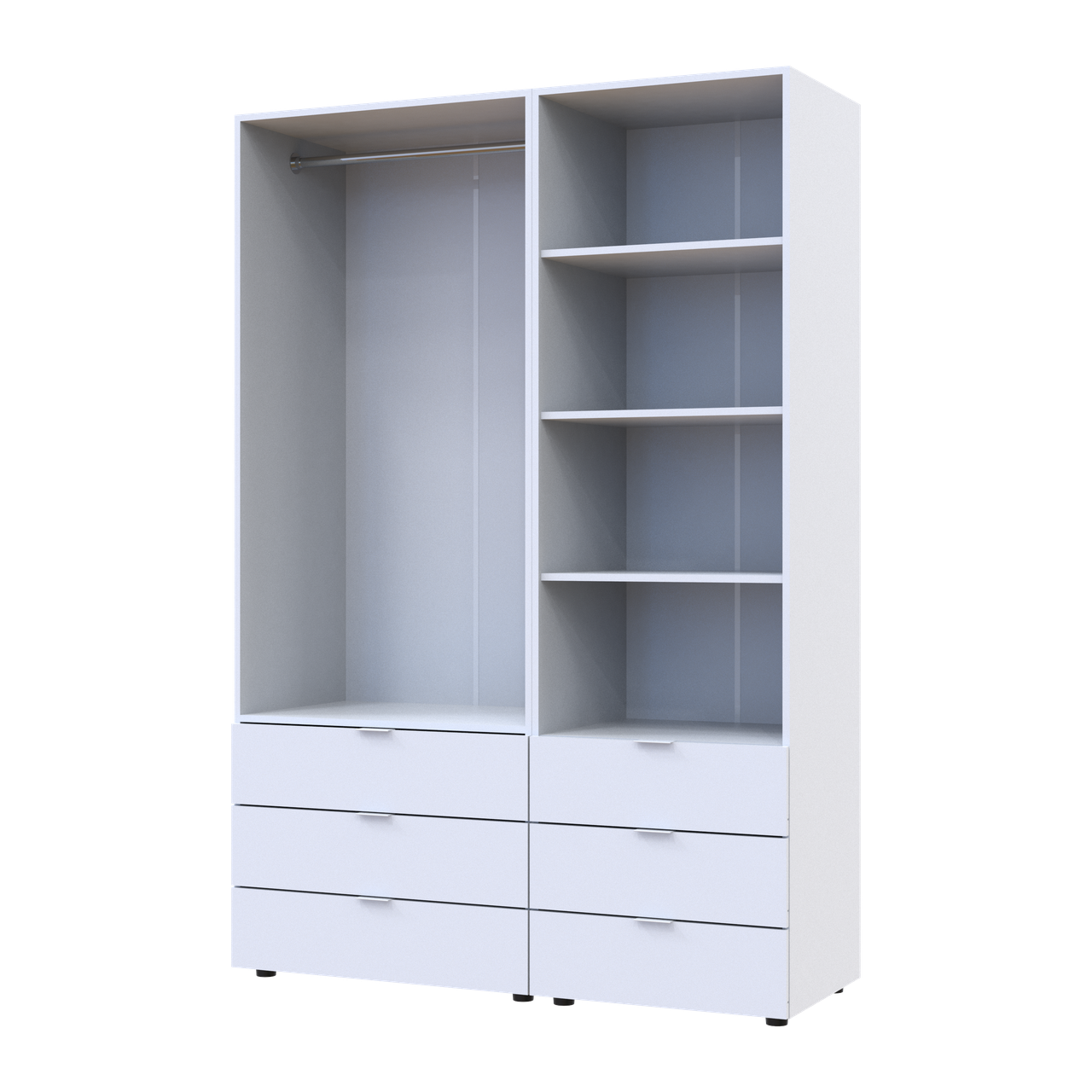 Шафа для одягу Doros Гелар Білий 2ДСП з пеналом 137.5х49.5х203.4 (42005162) 3