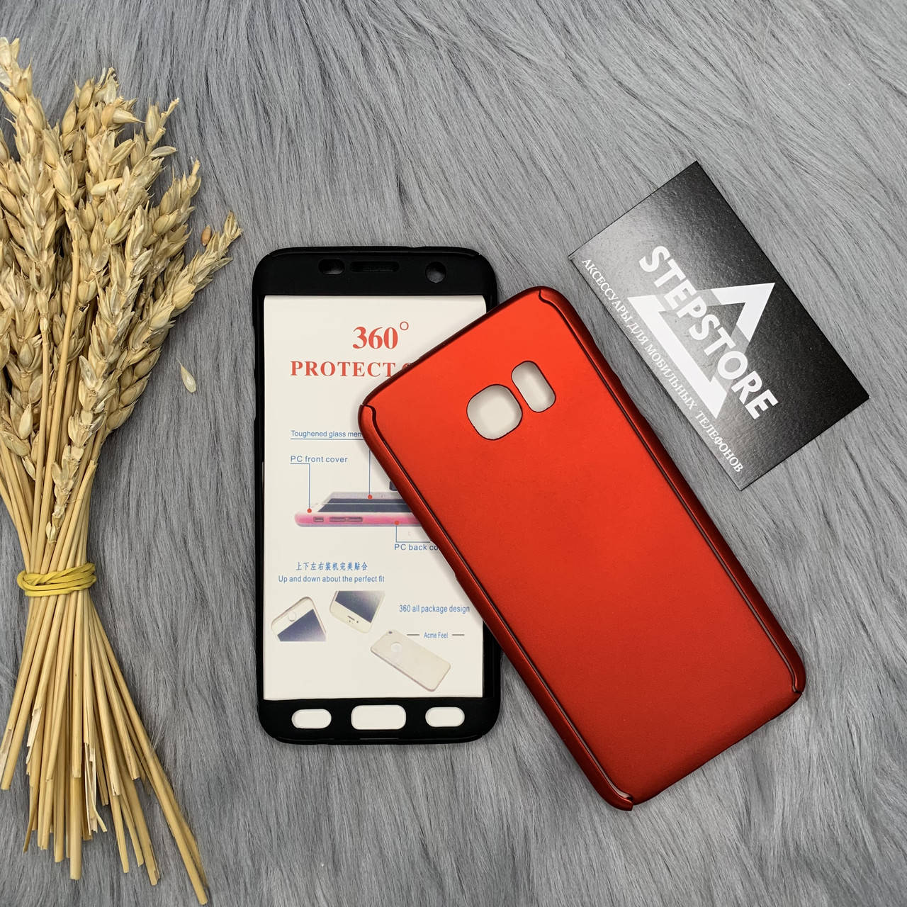 

Чехол бампер 360 для Samsung S7 Edge G935 противоударный защитная пленка в комплекте, Черный