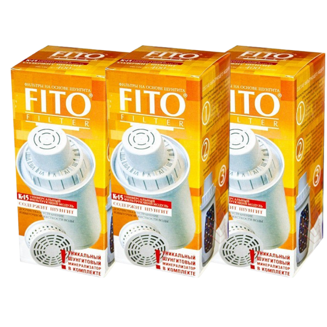 

Картридж для фильтра кувшина FITO К-15 комплект из 3 штук (для Аквафор В5, В6, В8, А5, А6)