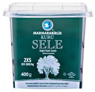 

Оливки чёрные (маслины) вяленые с косточкой 400 г Marmarabirlik Kuru Sele 2XS (Турция)
