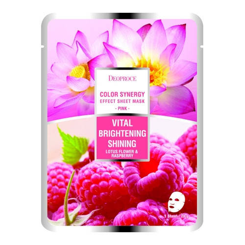 

Тканевая маска на основе цветов лотоса и малины Deoproce Color Synergy effect sheet mask pink