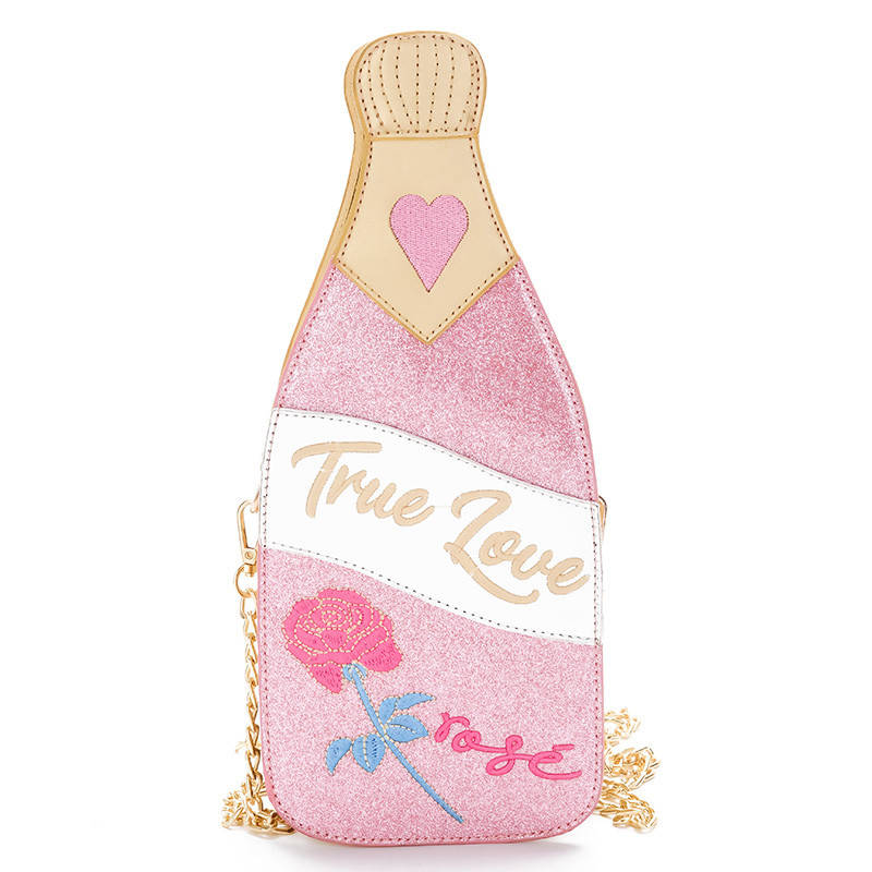 

Розовая сумка в виде бутылки шампанского "True love", Розовый