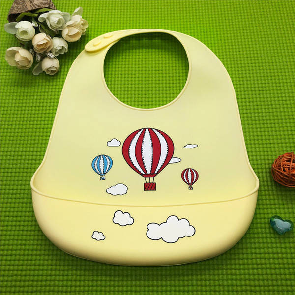 

Слюнявчик силиконовый с карманом Воздушный Шар Жёлтый, Желтый