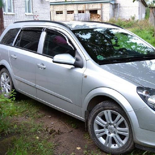 

Дефлекторы окон ветровики Опель Астра Н Opel Astra H 04-10 КТ (Накладные)