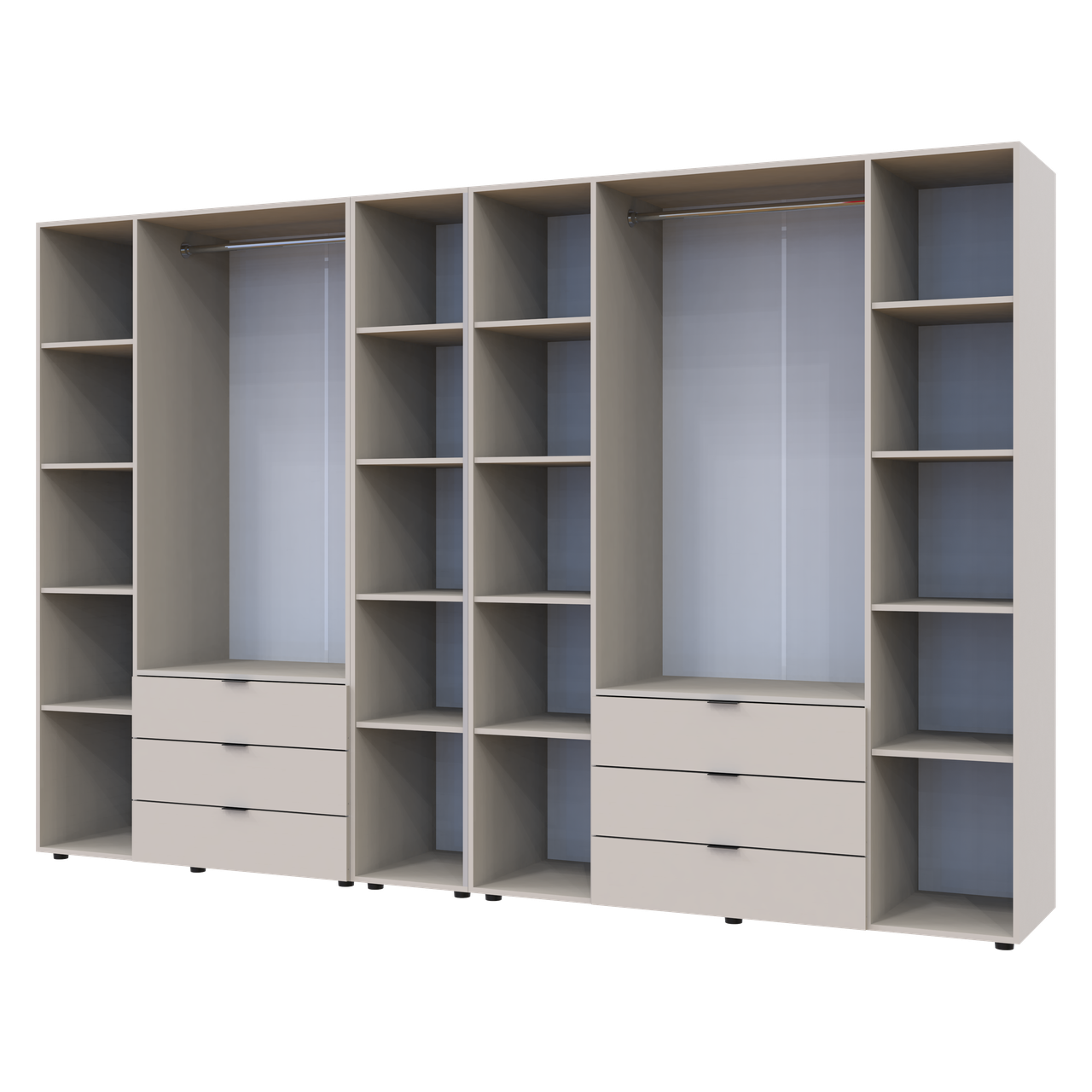 Розпашна Шафа для одягу Doros Гелар з Етажеркою Кашемір 3+4 ДСП 309.4х49.5х203.4 (80737653) 5