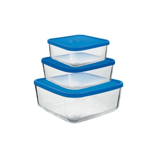 

Набор Судков для еды стеклянный квадратный Igloo Quadro Borgonovo 3 шт., Прозрачный