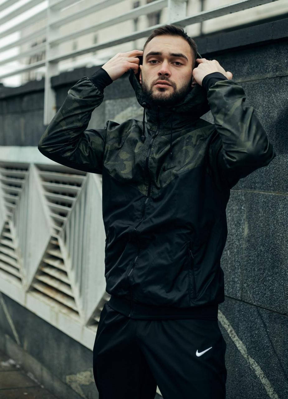 

Nike Windrunner jaket камуфляж зелено-черный