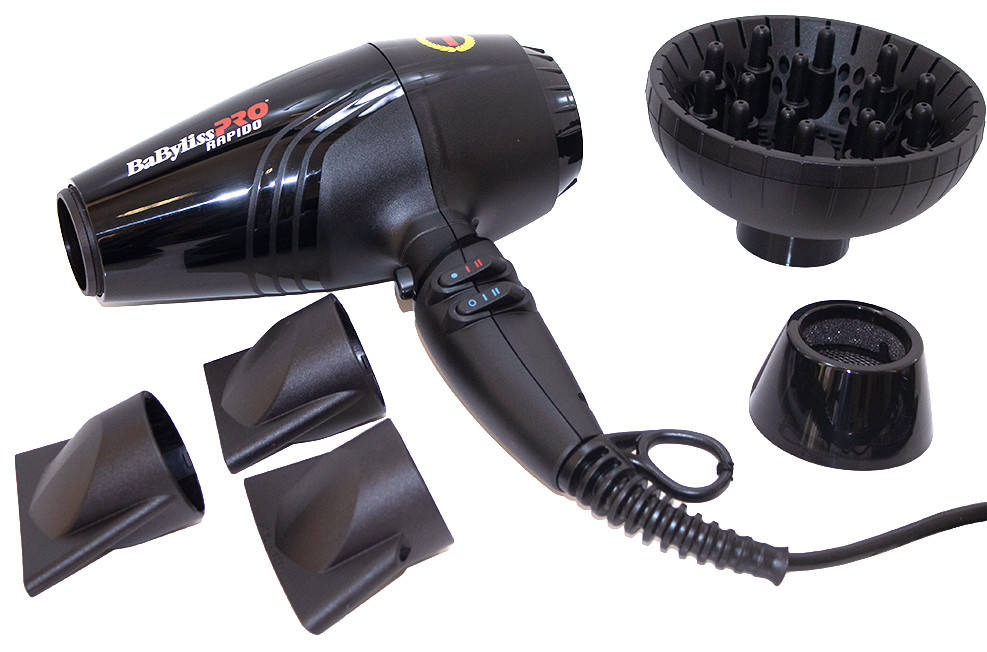 

Фен черный с ионизацией BaByliss Pro Rapido 2200 W