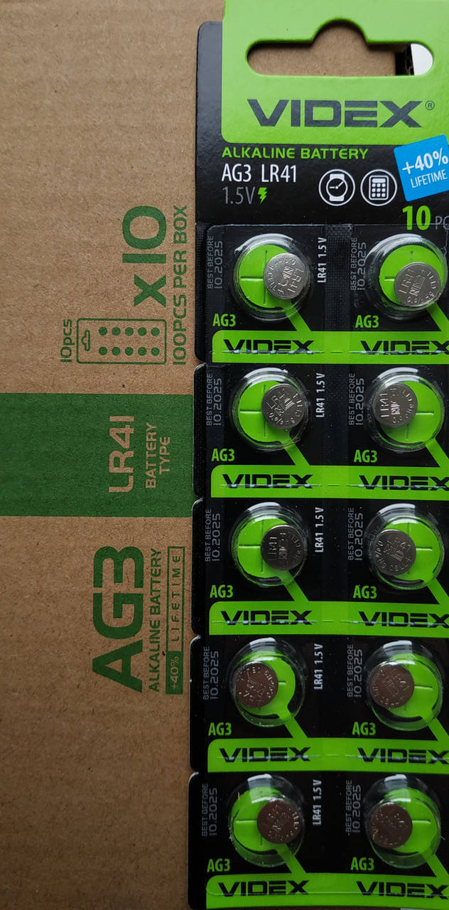 

Батарейка часовая Videx AG 3 (LR41) blister card 10 pcs