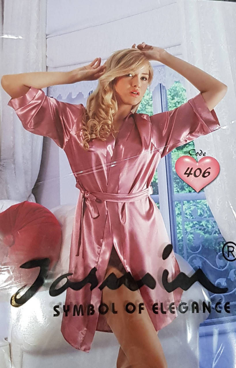 

Атласный халат Jasmin Молочный, S