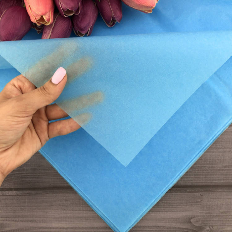 

Бумага тишью 50х75 см (5 шт), цвет насыщенно-голубой